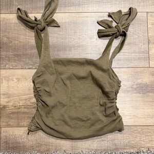 Free People Olive Tie-Strap Camisole